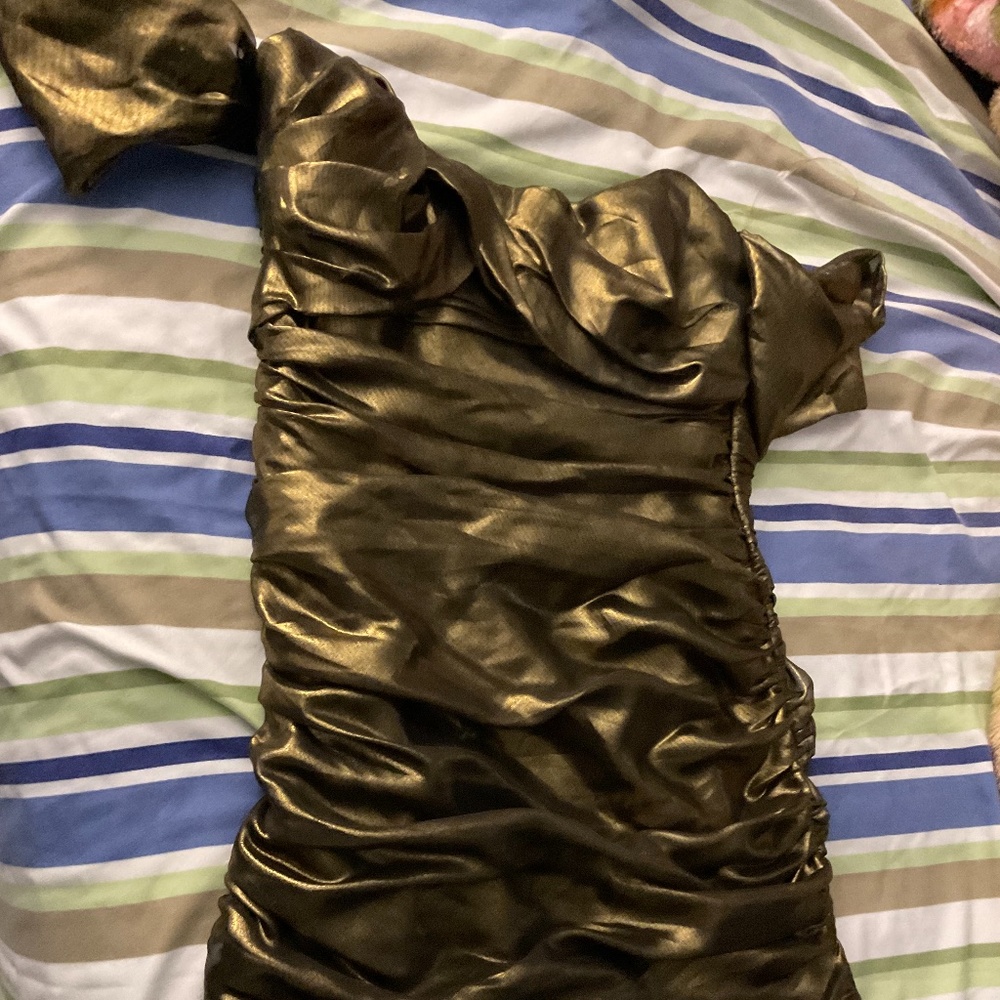 HouseofCB, M, Metallic Green Dress